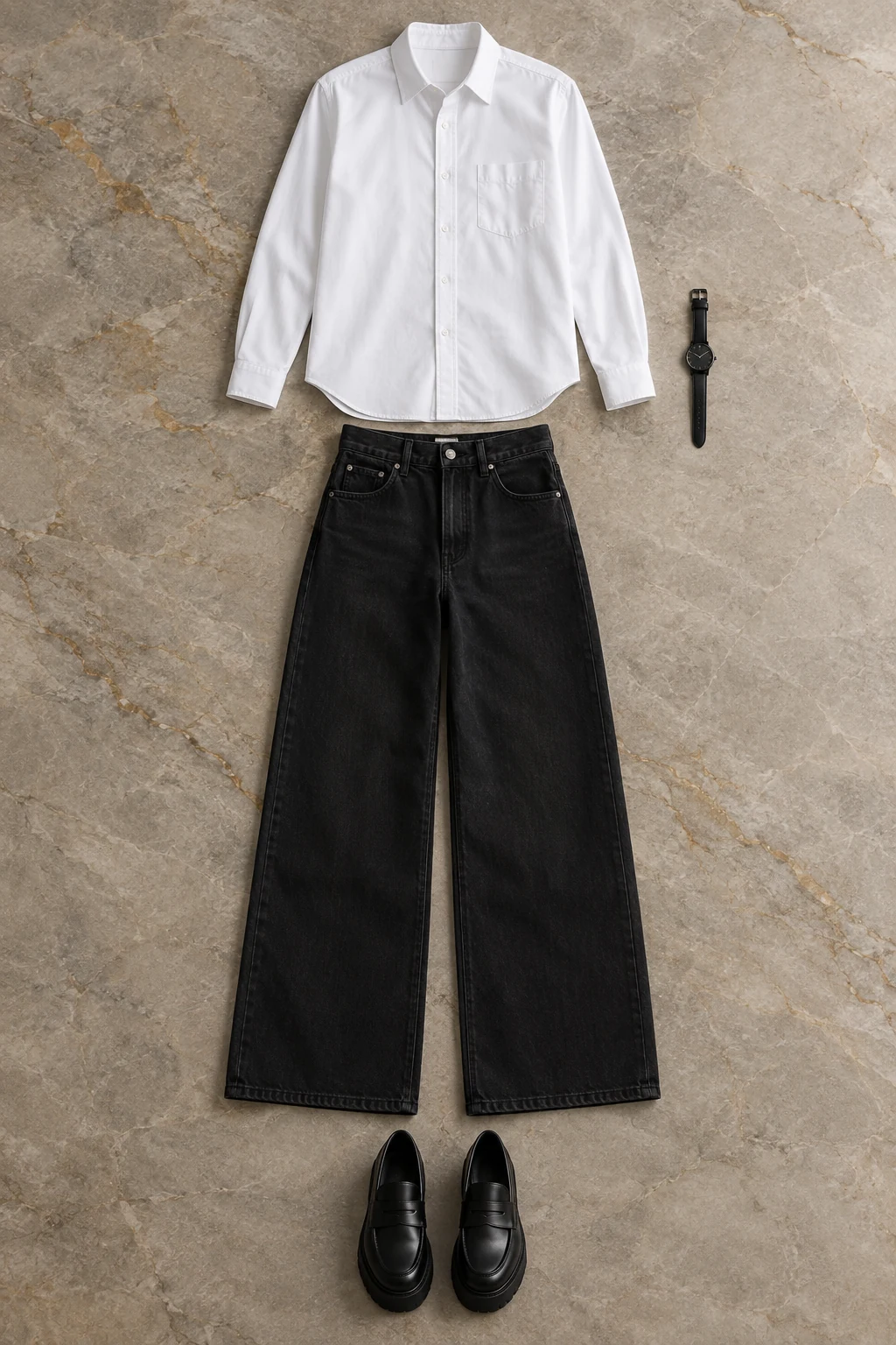 A complete outfit styled by Mila for dinner.